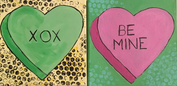 Kids Paint Night - Candy Heart on Canvas-SOLD OUT