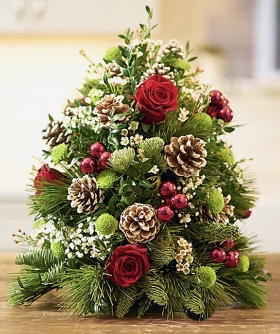 Sip & Bloom- Mini Christmas Tree Centerpiece Class