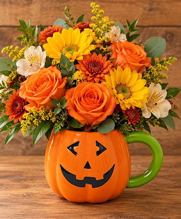 Pumpkin Mug Floral Class